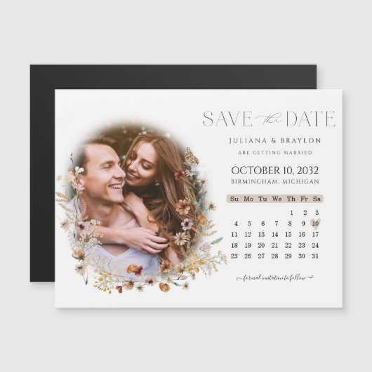 ワイルドフラワーフローラカレンダー&フォトカレンダーの日付を保存 (正面/裏面)