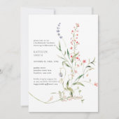 ワイルドフラワーフローラガーデンシックブリデスメイドランチョン 招待状 (正面)