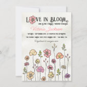 ワイルドフラワーフローラガーデンブライダルシャワー手描き 招待状 (正面)