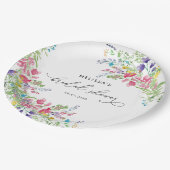 ワイルドフラワーフローラガーデンブライダルシャワー ペーパープレート (アングル)