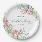 ワイルドフラワーフローラガーデンブライダルシャワー ペーパープレート (正面)