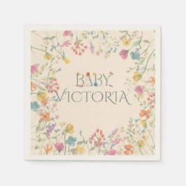 ワイルドフラワーフローラガーデンベビーシャワー スタンダードカクテルナプキン