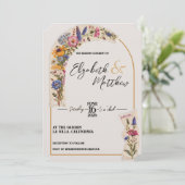 ワイルドフラワーフローラガーデンヴィンテージウェディング 招待状 (スタンド正面)