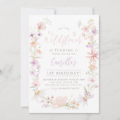 ワイルドフラワーフローラガールズ1st誕生日 招待状 (正面)