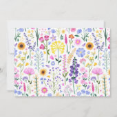 ワイルドフラワーフローラガールファースト誕生日春写真 招待状 (裏面)