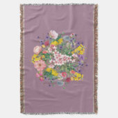 ワイルドフラワーフローラコージーデコールワイルドメドウ開花 スローブランケット (正面縦)