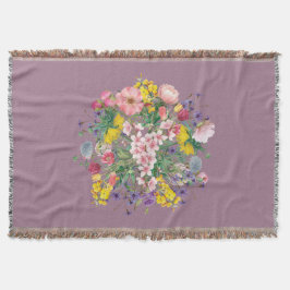 ワイルドフラワーフローラコージーデコールワイルドメドウ開花 スローブランケット