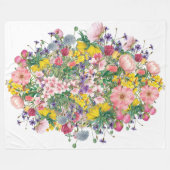 ワイルドフラワーフローラコージーボタニカルフリースブランケット フリースブランケット (正面(横))