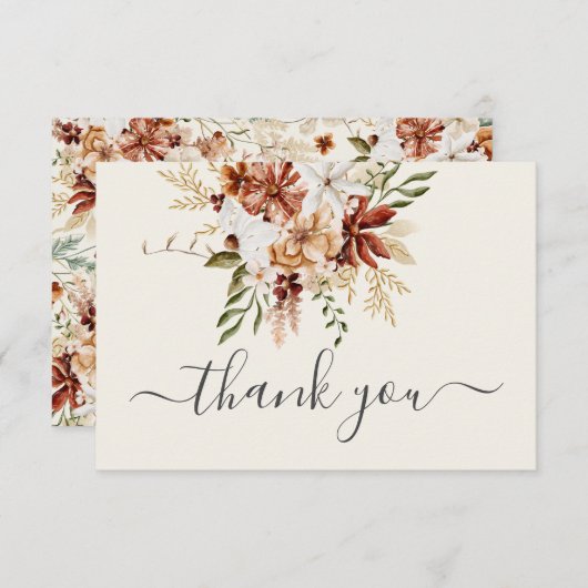 ワイルドフラワーフローラサンキューカード サンキューカード (正面/裏面)