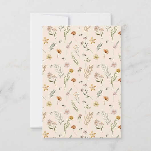 ワイルドフラワーフローラサンキューカード 招待状 (裏面)