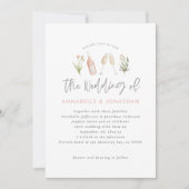 ワイルドフラワーフローラシャンパンモダンスクリプト 案内状 (正面)