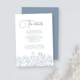 ワイルドフラワーフローラダスティブルー結婚ズ詳細 エンクロージャーカード