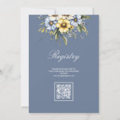 ワイルドフラワーフローラティーパーティーQRコードブライダルシャワー 招待状 (裏面)