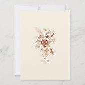 ワイルドフラワーフローラテラコッタ結婚ウォーターカラー 招待状 (裏面)