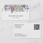 ワイルドフラワーフローラデザインQRコード名刺 名刺 (正面/裏面)