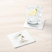 ワイルドフラワーフローラトスブライドパーティー スクエアペーパーコースター (インサイチュ)