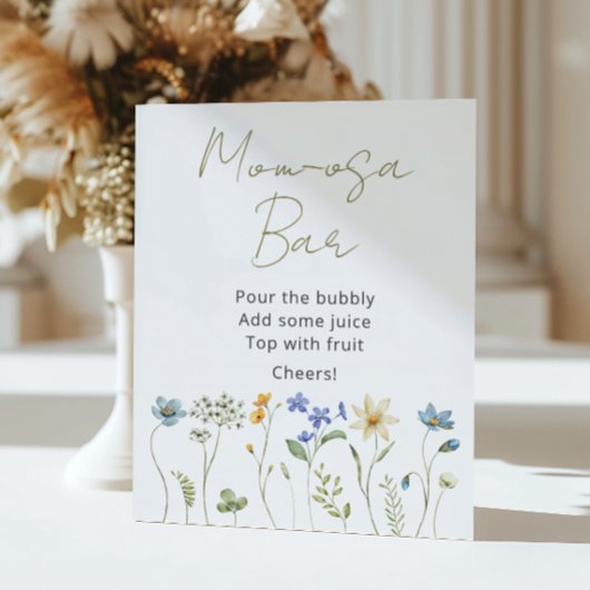 ワイルドフラワーフローラニュートラルモモモザバー ポスター