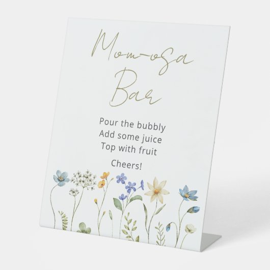 ワイルドフラワーフローラニュートラルモモモザバー 台座サイン (正面)