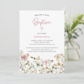 ワイルドフラワーフローラバプテスマ招待状 招待状 (スタンド正面)