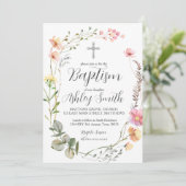 ワイルドフラワーフローラバプテスマ招待状 招待状 (スタンド正面)
