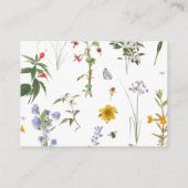 ワイルドフラワーフローラビー水の色の本ベビーシャワー エンクロージャーカード (裏面)