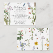 ワイルドフラワーフローラビー水の色の本ベビーシャワー エンクロージャーカード (正面/裏面)