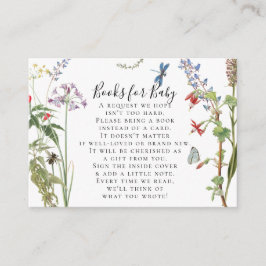 ワイルドフラワーフローラビー水の色の本ベビーシャワー エンクロージャーカード