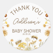 ワイルドフラワーフローラビー赤ちゃんシャワーお気に入りシール ラウンドシール (正面)