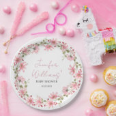 ワイルドフラワーフローラピンクベビーシャワー紙プレート ペーパープレート (パーティー)