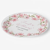 ワイルドフラワーフローラピンクベビーシャワー紙プレート ペーパープレート (アングル)