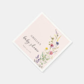 ワイルドフラワーフローラピンクベビーシャワー スタンダードカクテルナプキン (角)