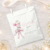 ワイルドフラワーフローラピンクボウ赤ちゃんシャワー フェイバーバッグ (クリップ留めされた状態)