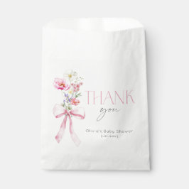 ワイルドフラワーフローラピンクボウ赤ちゃんシャワー フェイバーバッグ