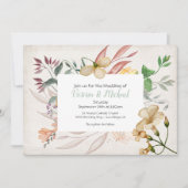 ワイルドフラワーフローラフレーム結婚式招待状 招待状 (正面)