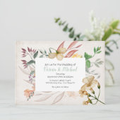 ワイルドフラワーフローラフレーム結婚式招待状 招待状 (スタンド正面)