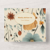 ワイルドフラワーフローラフレーム赤ちゃんシャワー オールインワン招待状 (裏面)