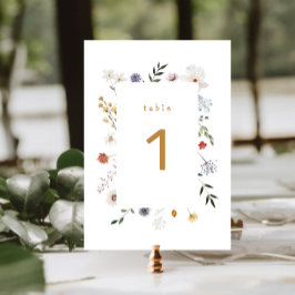 ワイルドフラワーフローラフレーム赤ちゃんシャワー テーブルナンバー