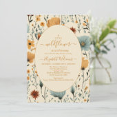 ワイルドフラワーフローラフレーム赤ちゃんシャワー 招待状 (スタンド正面)