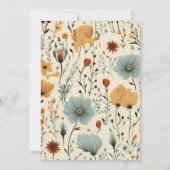 ワイルドフラワーフローラフレーム赤ちゃんシャワー 招待状 (裏面)