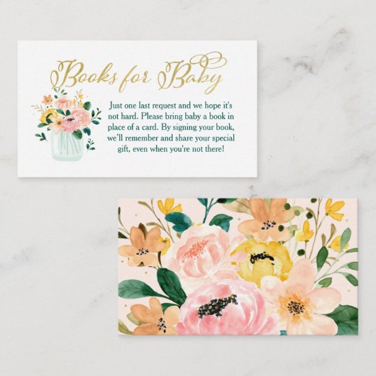 ワイルドフラワーフローラブックベビーカード エンクロージャーカード (正面/裏面)