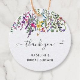 ワイルドフラワーフローラブライダルシャワーギフトラベル フェイバータグ