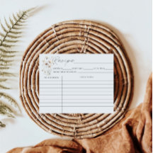 ワイルドフラワーフローラブライダルシャワーレシピカード