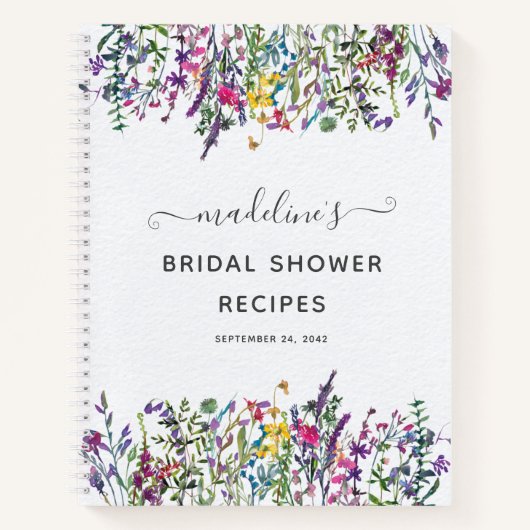 ワイルドフラワーフローラブライダルシャワーレシピ ノートブック (正面)