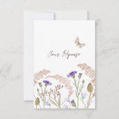 ワイルドフラワーフローラブラウン秋の結婚式シンプル 出欠カード (正面)
