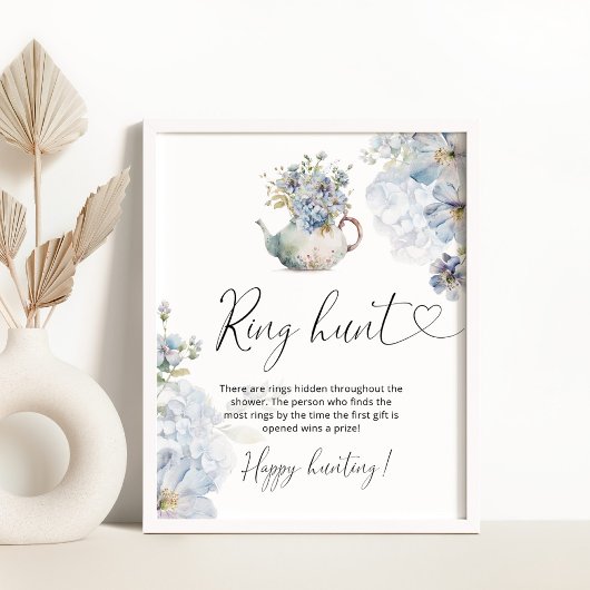 ワイルドフラワーフローラブルー持参狩りブライダルシャワー ポスター