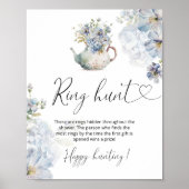 ワイルドフラワーフローラブルー持参狩りブライダルシャワー ポスター (正面)