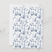 ワイルドフラワーフローラブルー結婚とホワイトの詳細 招待状 (裏面)