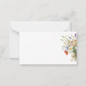 ワイルドフラワーフローラブーケノートカード ノートカード (裏面)