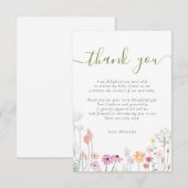 ワイルドフラワーフローラベイビーシャワーありがとう サンキューカード (正面/裏面)