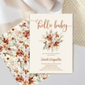 ワイルドフラワーフローラベイビーシャワーガール招待状 招待状